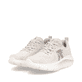 Beige Rieker Sport Damen Sneaker Low W4401-60. Schuhpaar seitlich schräg.
