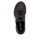 Dunkelbraune Rieker Damen Slipper N32G0-25 mit Deko-Reißverschluss. Schuh von oben.