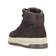 Dunkelbraune Rieker Herren Schnürstiefel 38549-25 aus Rauleder. Schuh von hinten.
