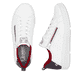 Weiße Rieker Damen Sneaker Low 41906-80 mit Reißverschluss sowie flexibler Sohle. Schuh von oben, liegend.