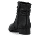 Schwarze Rieker Damen Stiefeletten 78656-00 aus Glattleder mit Reißverschluss. Schuh von hinten.