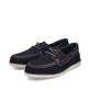 Blaue Rieker Herren Schnürschuhe B2345-14 aus Glattleder mit der Komfortweite G. Schuhpaar seitlich schräg.