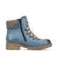 
Ozeanblaue Rieker Damen Schnürstiefel Y9131-14 mit Schnürung und Reißverschluss. Schuh seitlich schräg