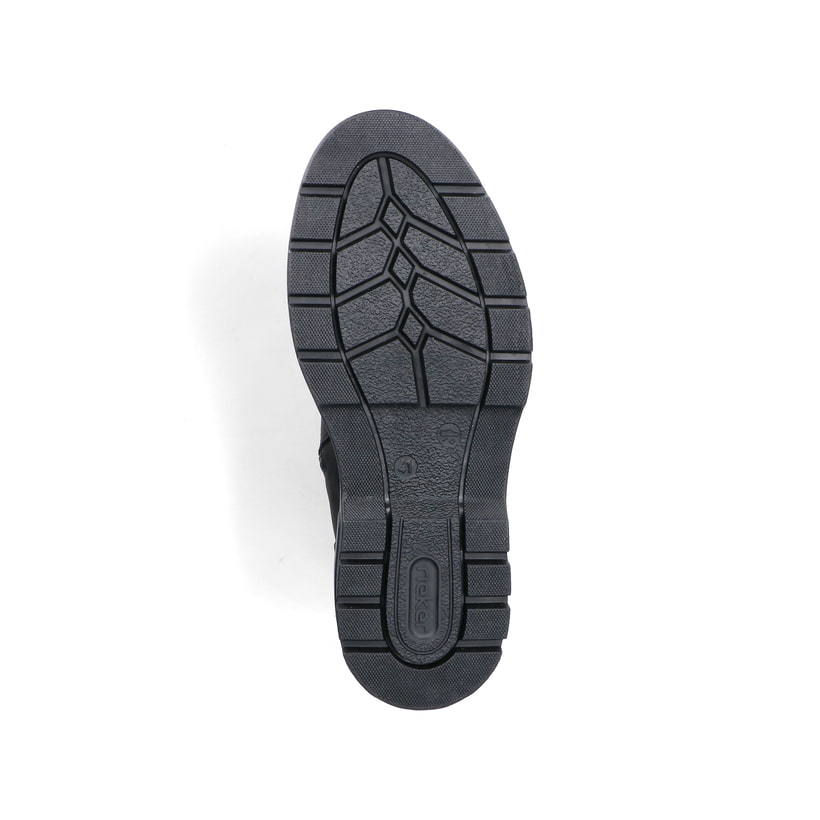 Schwarze Rieker Herren Chelsea Boots F7051-00 aus Rauleder mit Reißverschluss. Schuh Laufsohle.