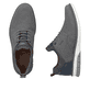 Graue Rieker Herren Slipper 14450-42 mit einem Gummizug sowie Komfortweite G 1/2. Schuh von oben, liegend.