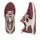 Baskets basses Rieker rouges pour femmes W2501-35 avec membrane RiekerTEX. Chaussure vue de dessus, couchée.