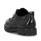 Schwarze Rieker Damen Schnürschuhe 45500-00 mit einer extra weichen Decksohle. Schuh von hinten.