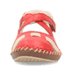 Rote Rieker Ballerinas M1677-33 mit einem Klettverschluss sowie Komfortweite G. Schuh von vorne.