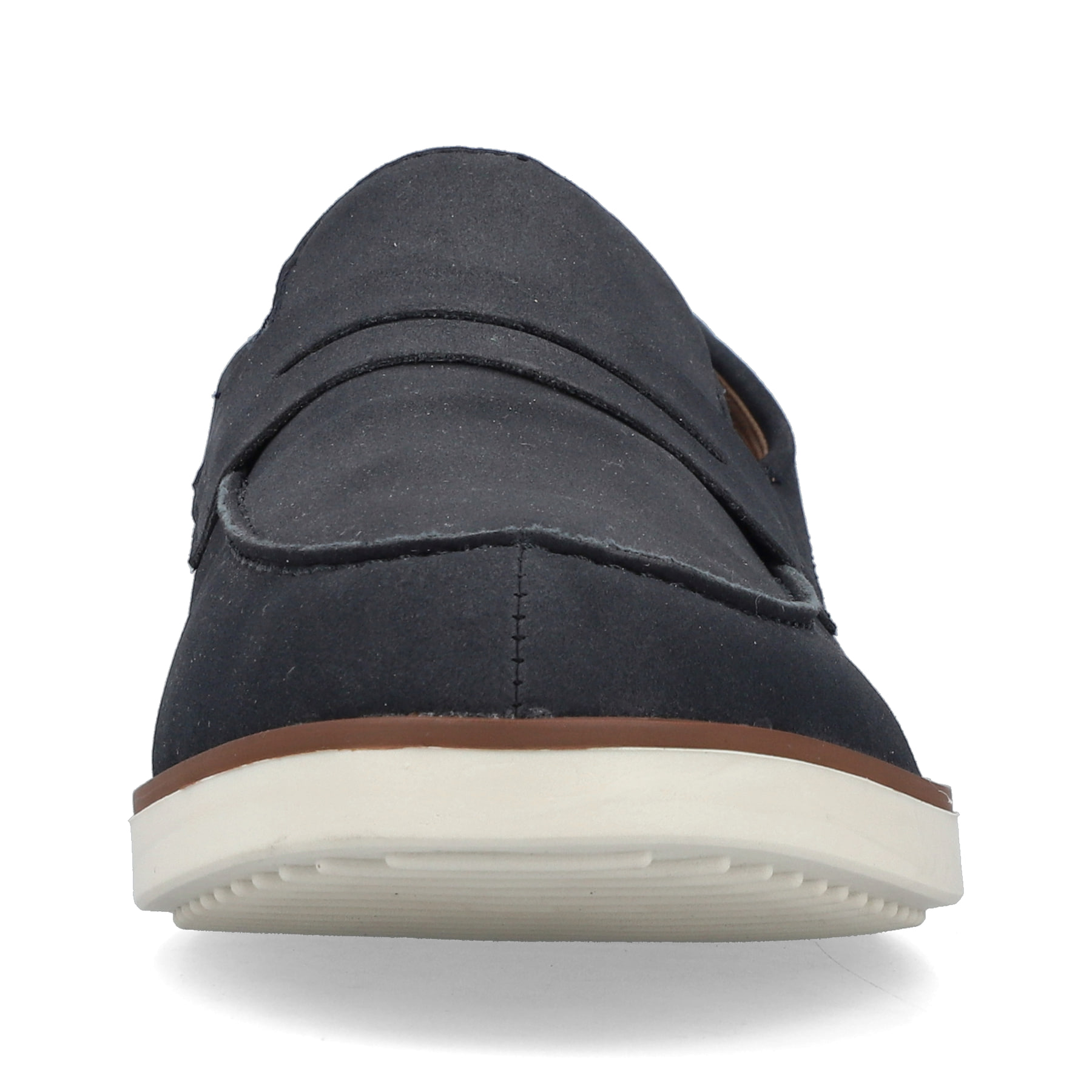 Blaue Rieker Herren Slipper B2350-14 mit Elastikeinsatz sowie Komfortweite G 1/2. Schuh von vorne.