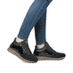 Weiße Rieker Damen Sneaker Low N1403-80 mit Reißverschluss sowie Extraweite H. Schuh Außenseite gespiegelt.