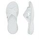 Weiße vegane Rieker Damen Pantoletten V2105-80 mit einer ultraleichten Sohle. Schuh von oben, liegend.