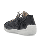 Blaue Rieker Damen Schnürschuhe 52518-14 in Löcheroptik. Schuh von hinten.