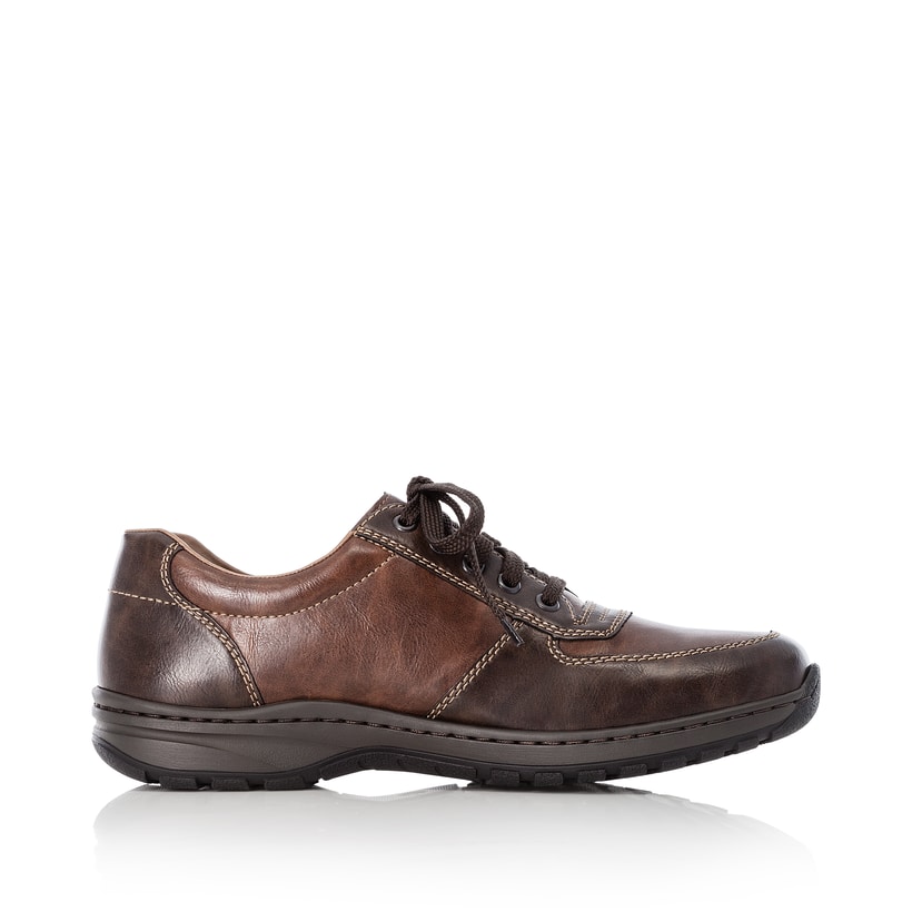Chaussures à lacets Rieker marron hommes 03329-25 avec fermeture éclair. Côté intérieur de la chaussure.