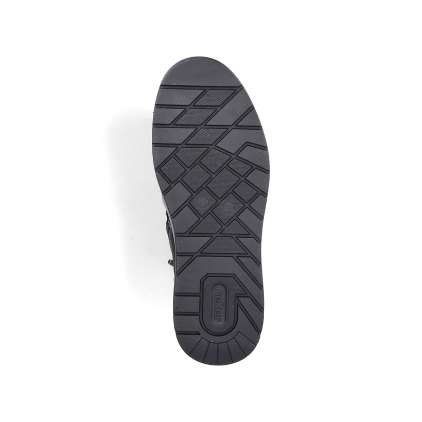 Schwarze Rieker Herren Schnürstiefel 36040-00 aus Rauleder. Schuh Laufsohle.