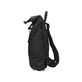 Rieker Rucksack H1550-01 in Schwarz mit praktischem Rolltop, Reißverschluss und Steckschnalle sowie einem 14" Laptopfach. Linksseitig.