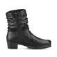 Tiefschwarze Rieker Damen Stiefeletten Y17R2-00 mit Reißverschluss sowie Blockabsatz. Schuh Innenseite