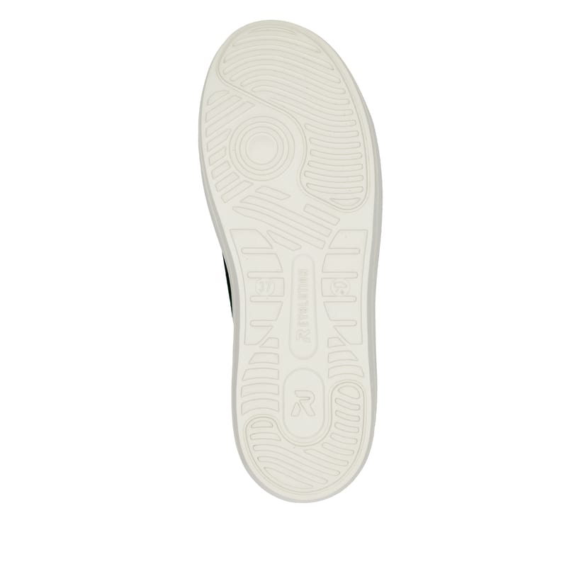 Baskets basses Rieker vertes pour femme W1204-54 avec semelle à plateau. Semelle extérieure de la chaussure.
