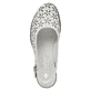 Weiße Rieker Pumps 40981-80 in Löcheroptik mit einer Schnalle. Schuh von oben.