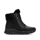 Schwarze Rieker Damen Schnürstiefel W0063-02 mit wasserabweisender TEX-Membran. Schuh Innenseite.