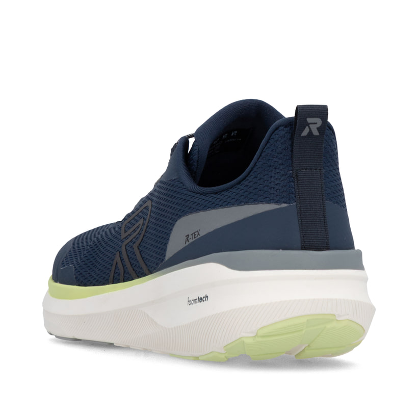 Blaue Rieker Sport Herren Sneaker Low U4300-14. Schuh von hinten.