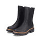 
Nachtschwarze Rieker Damen Chelsea Boots 72683-00 mit einer schockabsorbierenden Sohle. Schuhpaar schräg.