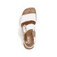 Beige Rieker Riemchensandaletten 62663-60 mit trendigen Schnalle. Schuh von oben.