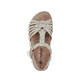Grüne Rieker Damen Riemchensandalen 61461-52 mit einem Klettverschluss. Schuh von oben.