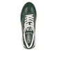 Grüne Rieker Damen Sneaker Low W1306-54 mit abriebfester Sohle sowie Schnürung. Schuh von oben.