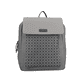 Rieker Rucksack H1649-40 in Grau mit Dreiecks-Musterung, mattem Finish und Handyfach. Vorderseite.