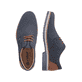 Blaue Rieker Herren Schnürschuhe 16504-16 mit der Extraweite H. Schuh von oben, liegend.
