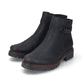 
Nachtschwarze Rieker Damen Kurzstiefel Z3566-00 mit einer schockabsorbierenden Sohle. Schuhpaar schräg.