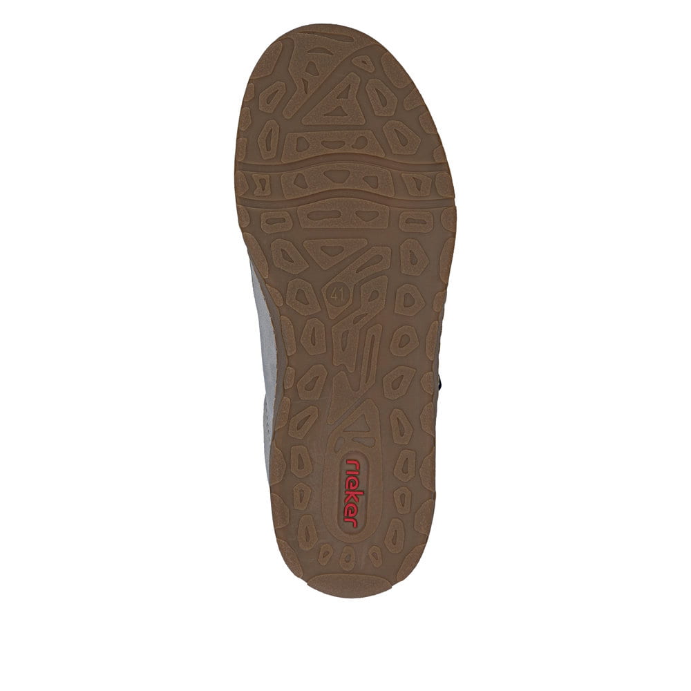 Mocassins Rieker gris pour homme 08351-40 avec bande élastique. Semelle extérieure de la chaussure.