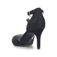 Schwarze Rieker Pumps 41153-00 mit einer griffigen Sohle. Schuh von hinten.
