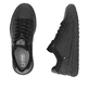Schwarze Rieker Herren Sneaker Low U1100-00 mit Schnürung sowie flexibler Sohle. Schuh von oben, liegend.