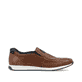 Braune Rieker Herren Slipper 11950-25 mit Gummizug sowie der Komfortweite G 1/2. Schuh Innenseite.