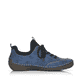Ozeanblaue Rieker Damen Slipper 52573-14 mit Elastikeinsatz sowie einer leichten Sohle. Schuh Innenseite