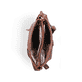 Sac bandoulière Rieker H1346-22 en marron avec plusieurs compartiments intérieurs et une fermeture éclair. Ouvert.