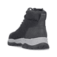 Schwarze Rieker Herren Schnürstiefel 30241-00 aus Rauleder. Schuh von hinten.