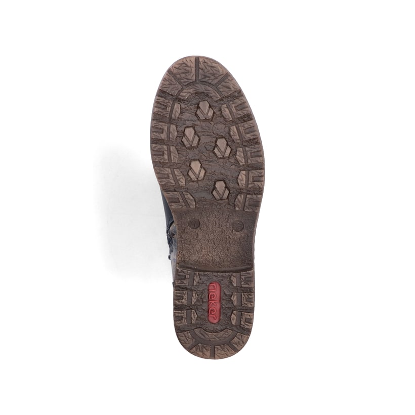 Blaue Rieker Damen Schnürstiefel 94722-14 mit wasserabweisender TEX-Membran. Schuh Laufsohle.