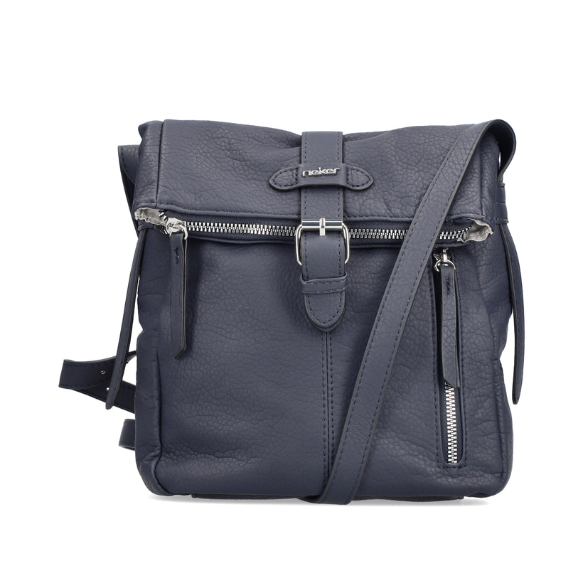 Sac Ã  dos Rieker H1103-12 en noir avec fermeture éclair, poche extérieure et fermeture magnétique. Face avant.