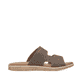 Braune Rieker Herren Pantoletten 24394-25 mit modernen Ziernähten. Schuh Innenseite.
