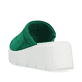 Grüne Rieker Damen Pantoletten W1551-52 mit ultra leichter und flexibler Sohle. Schuh von hinten.