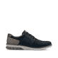 Blaue Rieker Herren Slipper 14459-14 mit einem Gummizug sowie Komfortweite G 1/2. Schuh Innenseite.