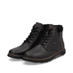 Schwarze Rieker Herren Schnürstiefel B3343-00 aus Glattleder. Schuhpaar seitlich schräg.
