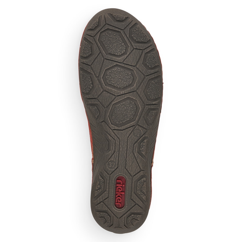 Rote Rieker Damen Schnürschuhe 52522-33 mit einer extra weichen Decksohle. Schuh Laufsohle.
