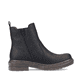 Asphaltschwarze Rieker Damen Chelsea Boots 78292-00 mit einer robusten Profilsohle. Schuh Innenseite