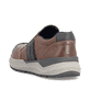 Braune Rieker Herren Slipper 06055-24 aus Glattleder mit einem Gummizug. Schuh von hinten.