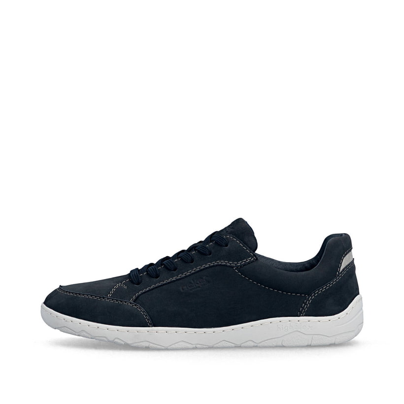 Blaue Rieker Herren Schnürschuhe 08300-14 aus Rauleder, Barfußschuhe. Schuh Außenseite.