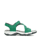 Grüne Rieker Damen Trekkingsandalen 68871-52 mit einem Klettverschluss. Schuh Innenseite.