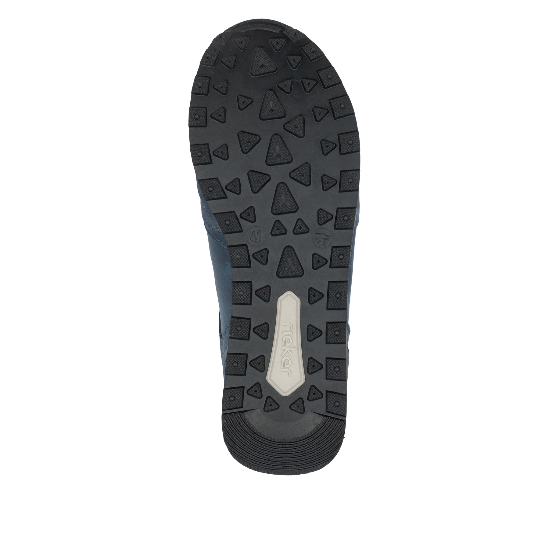 Blaue Rieker Herren Sneaker Low U0311-15 aus Glattleder mit einer Schnürung. Schuh Laufsohle.